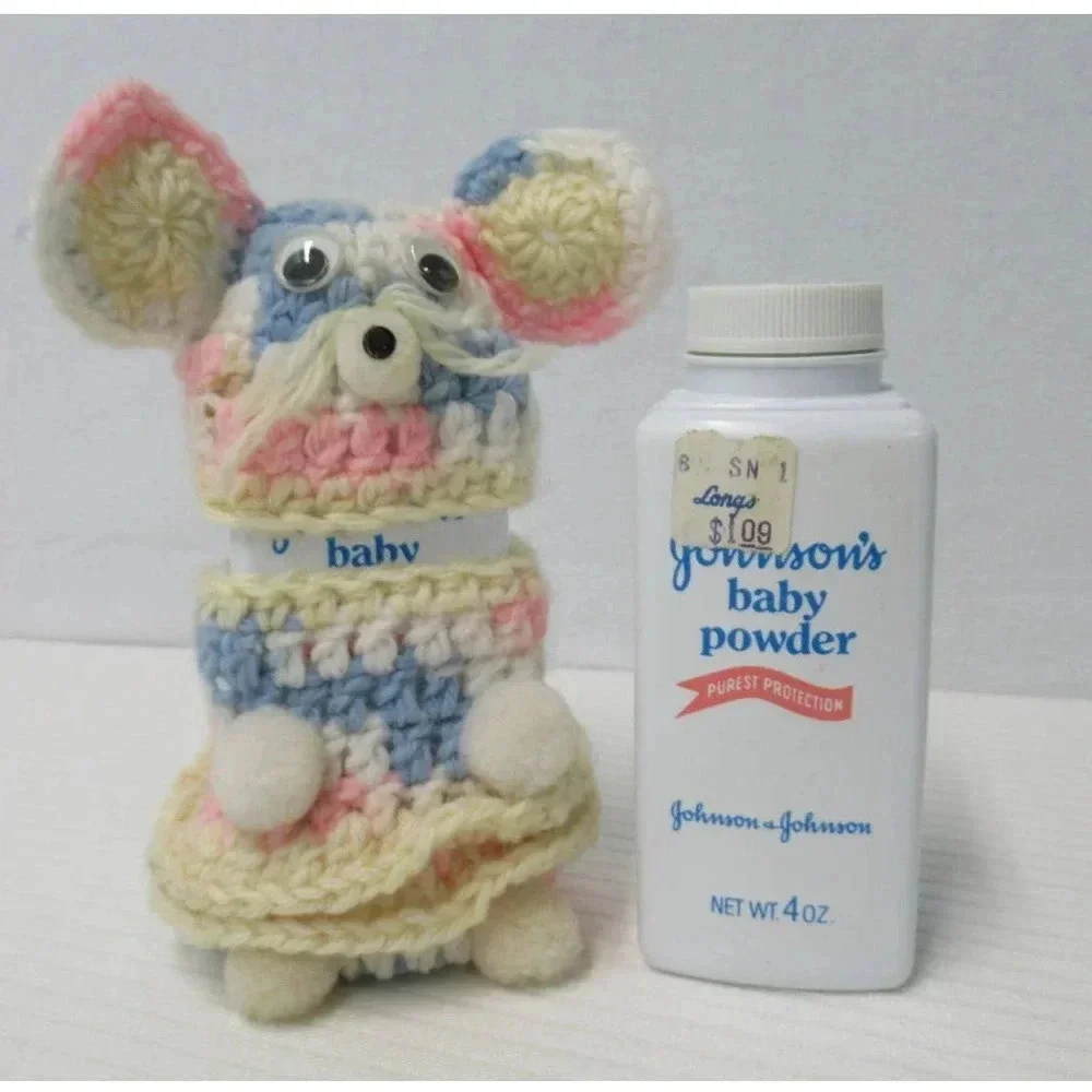 Vintage Johnson Baby Powder 4 oz Embossed Plastic Bottle Discontinued - 2 pk